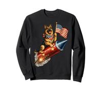 Bandera Americana de Pastor alemán del 4 de Julio Sudadera