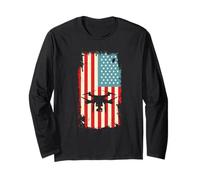 Bandera Americana Drone Piloto Quadcopter Flying USA Manga Larga
