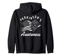 Bandera Americana Flor USA Parkinson's Awareness Sudadera con Capucha