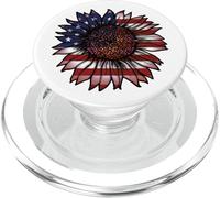 Bandera Americana Girasol, 4 de Julio, América patriótica PopSockets PopGrip para MagSafe