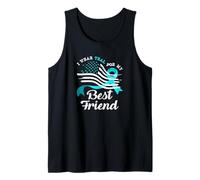 Bandera Americana I Wear Teal For My Best Friend Cervical Cancer Camiseta sin Mangas