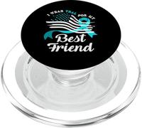 Bandera Americana I Wear Teal For My Best Friend Cervical Cancer PopSockets PopGrip para MagSafe
