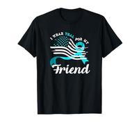 Bandera Americana I Wear Teal For My Friend Cervical Cancer Camiseta