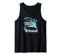 Bandera Americana I Wear Teal For My Friend Cervical Cancer Camiseta sin Mangas