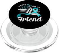 Bandera Americana I Wear Teal For My Friend Cervical Cancer PopSockets PopGrip para MagSafe