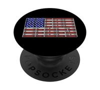 Bandera Americana Libros Lectura Bibliotecaria Patriótico 4 PopSockets PopGrip Adhesivo