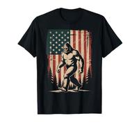 Bandera americana patriótica Bigfoot Forest Sasquatch 4 de julio Camiseta