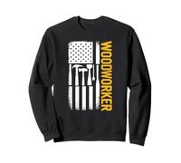 Bandera americana patriótica carpintería vintage carpintería Sudadera