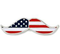 Bandera Americana patriótica del pinmart moda bigote esmalte Pin de solapa
