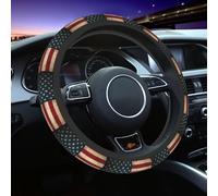 Bandera Americana rústica Universal de 15 Pulgadas, Neopreno, Transpirable, Antideslizante, Funda para Volante, Accesorios para la mayoría de los vehículos