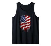 Bandera Americana Splash Art Design Patriotic USA Flag Camiseta sin Mangas
