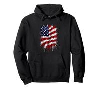 Bandera Americana Splash Art Design Patriotic USA Flag Sudadera con Capucha