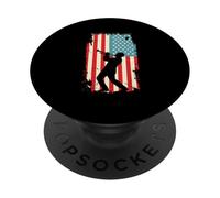 Bandera Americana Trompetista Instrumento de Latón Banda de Jazz PopSockets PopGrip Adhesivo