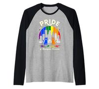 Bandera arcoíris de Pride of Minneapolis City Minnesota Cats Camiseta Manga Raglan