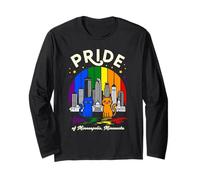 Bandera arcoíris de Pride of Minneapolis City Minnesota Cats Manga Larga