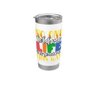 Bandera arcoíris nadie me dijo la vida este orgullo gay LGBTQ Vaso térmico de acero inoxidable de doble pared
