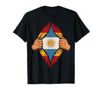 Bandera Argentina Dentro España Corazón Raíces Regalo Camiseta