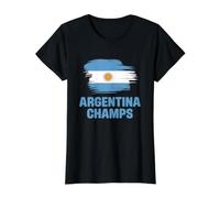 Bandera Argentina Sol de Mayo Albiceleste Camiseta gráfica económica, Mujer, Negro, S