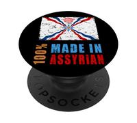 Bandera asiria Ashur, Emblema de Ashur, Siria Suryoyo, Siria, Irak PopSockets PopGrip Adhesivo