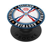 Bandera asiria Ashur, Emblema de Ashur, Siria Suryoyo, Siria, Irak PopSockets PopGrip Adhesivo