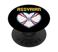 Bandera asiria Ashur, Emblema de Ashur, Siria Suryoyo, Siria, Irak PopSockets PopGrip Adhesivo