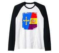 Bandera Asturias y España Republicana, Republica Española. Camiseta Manga Raglan