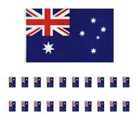 Bandera Australiana De 1 Pieza Y Bandera De Hilo De 20 Piezas, Bandera De Abanico De Doble Cara, Suministros De Decoración Navideña, Adecuados Para Juegos De Fútbol, Días De Cultura Del Campus.