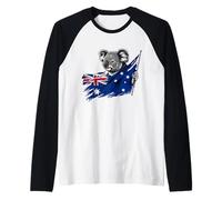 Bandera Australiana del Oso Koala de Australia Camiseta Manga Raglan