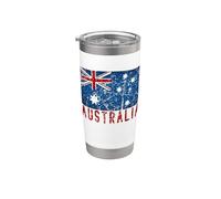 Bandera australiana envejecida australiana para hombres, mujeres y niños, Australia Vaso térmico de acero inoxidable de doble pared
