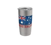 Bandera australiana envejecida australiana para hombres, mujeres y niños, Australia Vaso térmico de acero inoxidable de doble pared