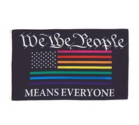 Bandera AZ - We the People Rainbow Flag - 3x5 pies - 100d Polyester Gay LGBT American Banner con dos ojales de metal - Fade resistente - colores vvi
