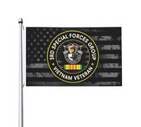 Bandera Balcón Veteran de Vietnam del 3er Grupo de Fuerzas Flags 90X150cm | Resistente Banners Resistente al viento Bandera para Balcón Interior Hogar Especiales con Cinta de Servicio