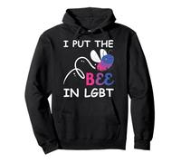 Bandera Bisexual con Texto en inglés I Put The Bee In LGBT Bi Pride Sudadera con Capucha