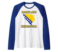 Bandera Bosnia y Herzegovina para Hombres, Mujeres y niños bosnios Camiseta Manga Raglan