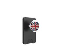 Bandera británica con corazón y Bandera británica PopSockets PopWallet para MagSafe