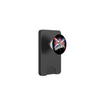 Bandera británica con corazón y Bandera británica PopSockets PopWallet para MagSafe