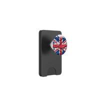 Bandera británica con corazón y Bandera británica PopSockets PopWallet para MagSafe