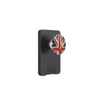 Bandera británica con corazón y Bandera británica PopSockets PopWallet para MagSafe