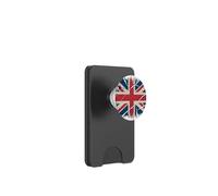 Bandera británica con corazón y Bandera británica PopSockets PopWallet para MagSafe