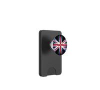 Bandera británica con corazón y Bandera británica PopSockets PopWallet para MagSafe