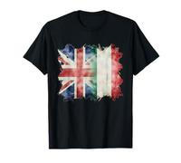 Bandera británica e Italiana con raíces del Reino Unido e Italia Camiseta