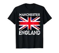 Bandera británica Envejecida de Manchester, Inglaterra Camiseta gráfica económica