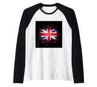 Bandera británica para fanáticos del Reino Unido Camiseta Manga Raglan