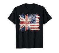 Bandera británica y Americana de Reino Unido con raíces de Estados Unidos Camiseta