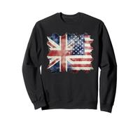 Bandera británica y Americana de Reino Unido con raíces de Estados Unidos Sudadera
