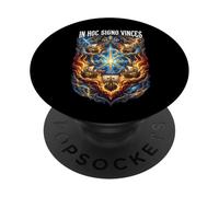 Bandera católica de Batalla de Lepanto 1571 Crusader Chi Rho PopSockets PopGrip Adhesivo