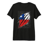 Bandera Chilena Diseño Rasgado Patriotismo Camiseta Premium