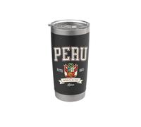 Bandera Colegiata Vintage República de Perú Lima ESTD 1821 Vaso térmico de acero inoxidable de doble pared