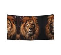 Bandera colgante decorativa de 70 x 35 pulgadas, festival interior y exterior, fiesta de Navidad, cumpleaños, pancarta de fiesta de The Lion's Gaze