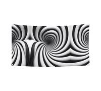 Bandera colgante decorativa de 70 x 35 pulgadas, festival interior y exterior, fiesta de Navidad, cumpleaños, ilusión óptica en espiral, pancarta de fiesta GIF